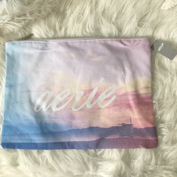 aerie Handbags - Aerie Pastel Watercolor Cosmetic Toiletries Bag